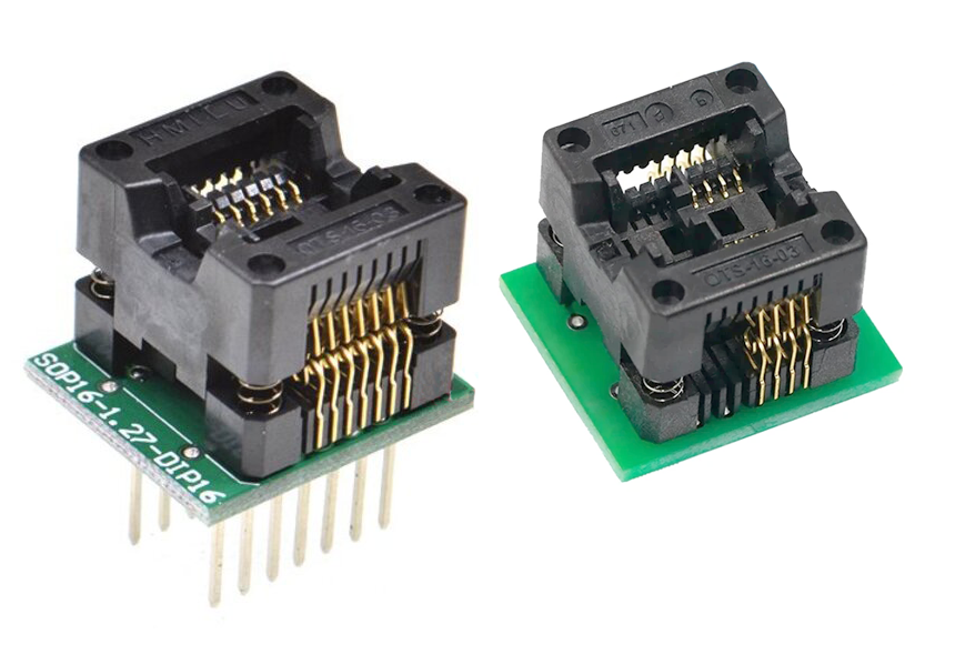 Адаптер SOIC14-to-DIP14, адаптер SOIC8-to-DIP8.